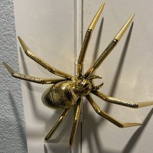 Gold Spider Wall Decor, Stage Prop, Desk Ornament 10.5”